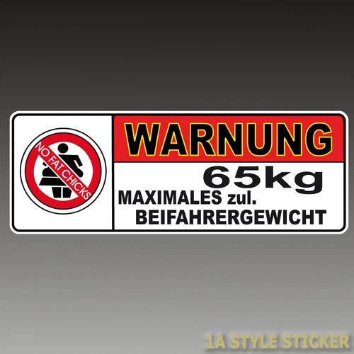 NFC warning 65kg no fat chicks sticker dapper illest lifestyle NFC decal d12