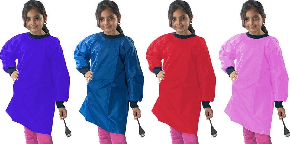 ND SPORTS Grembiule impermeabile bambini pittura smock arte artigianato rosa Royal Navy 2-14 anni