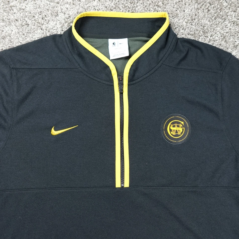 Golden State Warriors 1/4 Zip Pullover Mens Large Nike Dri Fit NBA City Edition - Image 2 of 4
