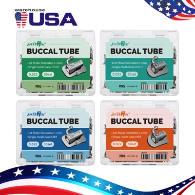 AZDENT Dental Orthodontic Buccal Tubes 1st 2nd Molar MBT Roth 022 Bondable Mesh Base