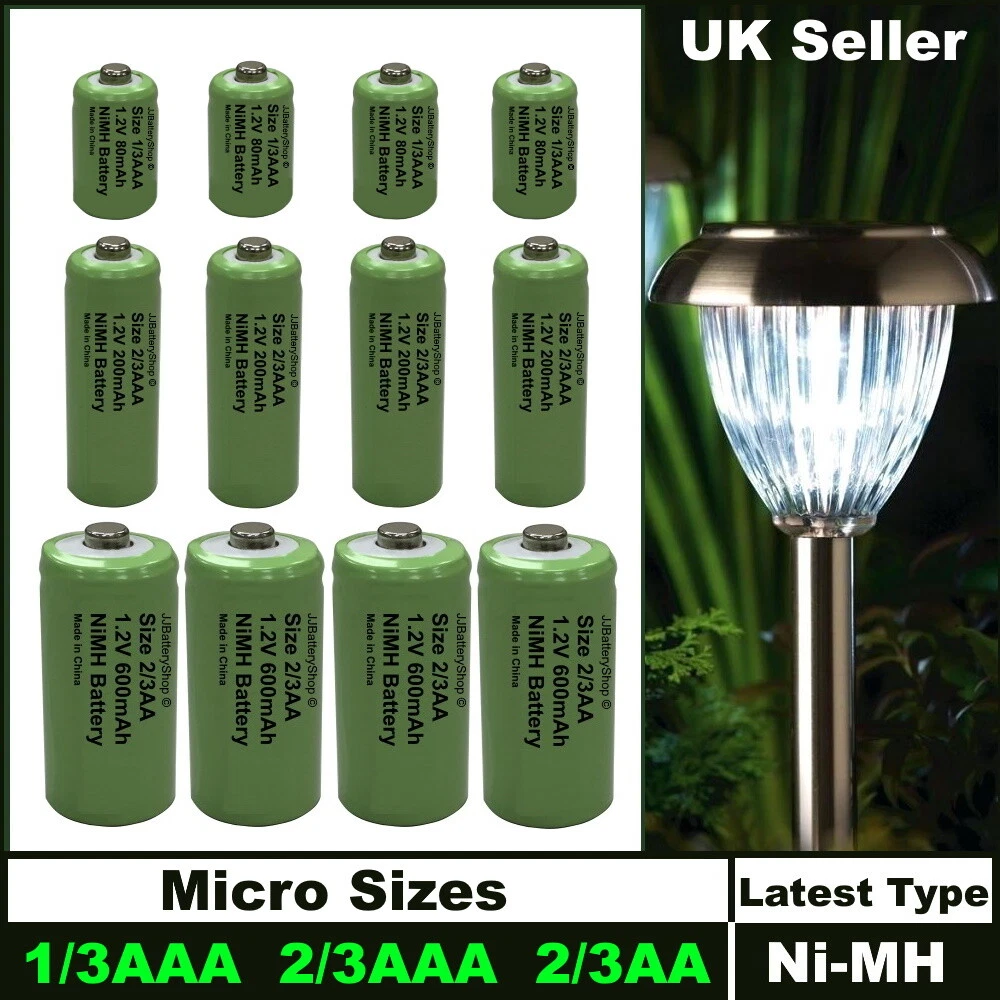 1 3AAA 2 3AAA 2 3AA Mini Rechargeable Solar Light Batteries NiMH Tiny Sizes