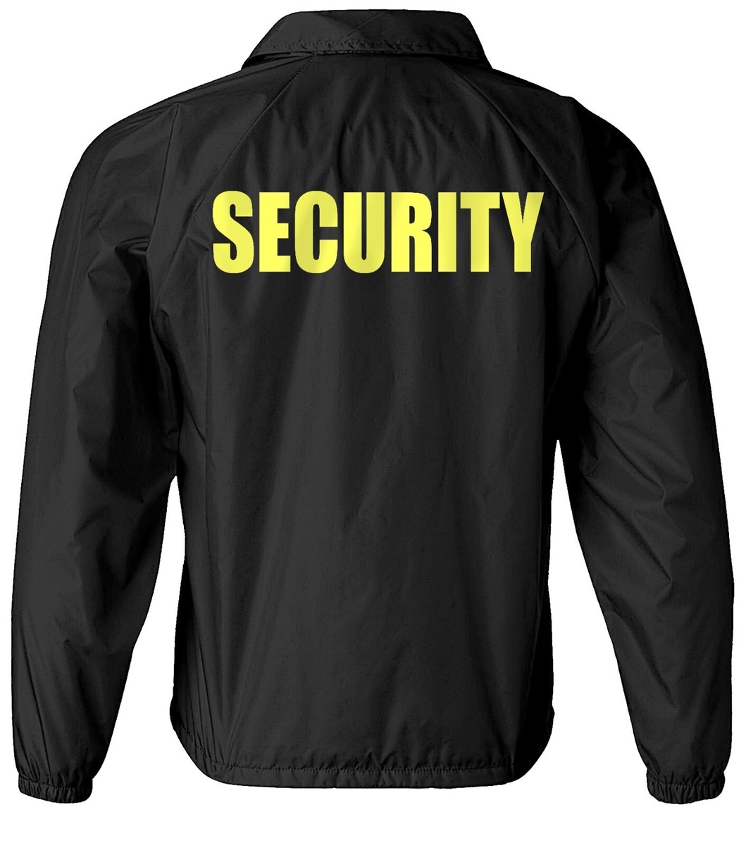 Security nylon jacket with Reflective logos, front and back. | eBay