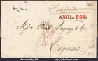GREAT BRITAIN POSTMARK BY ESTAFETTE WITH RED CLAW ANGL. EAST OF 1832