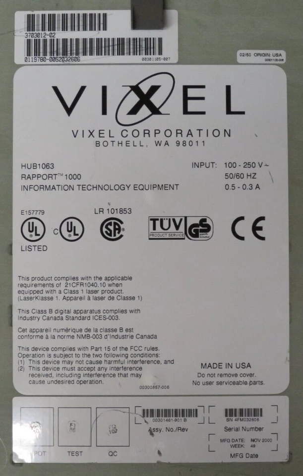 Sun Microsystems / Vixel Rapport 1000, HUB1063 GBIC Module Hub Switch W/ 6xGBICs - Image 4 of 4