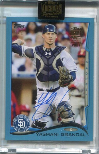 2021 Topps Archives Signature Series Yasmani Grandal Auto 1/1 2014 Topps Blue