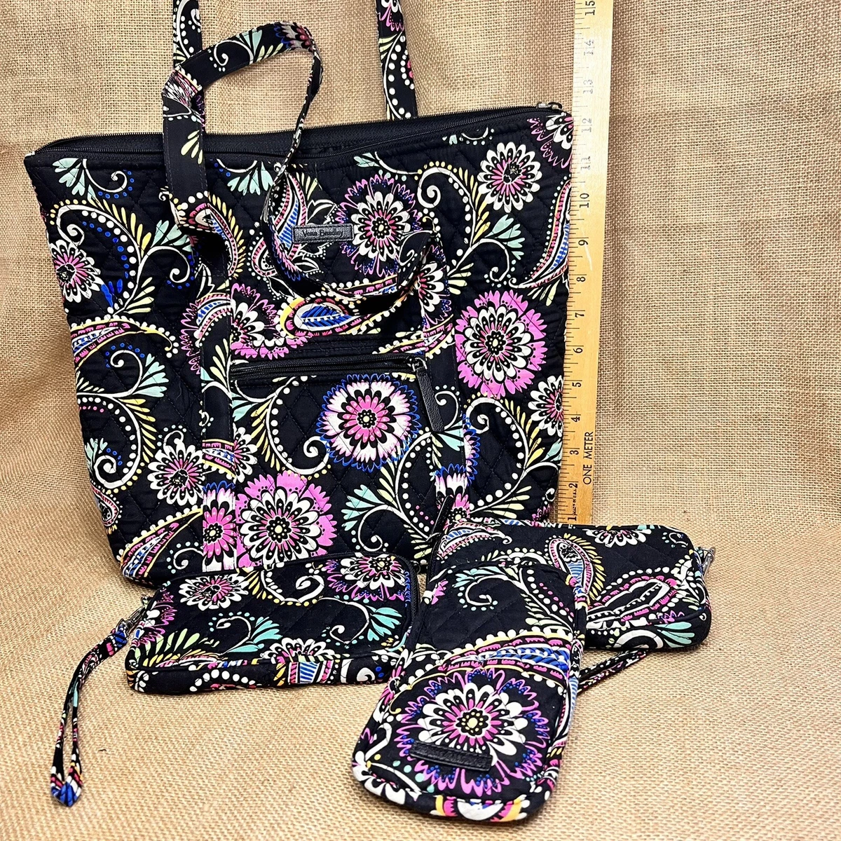 Vera Bradley Large Tote Purse Bag Bandana Swirl 2 Wristlets
