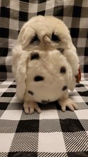 8  Woodsworth Owl Plush by Lou Rankin Dakin  Applause White w/ Grey spots
