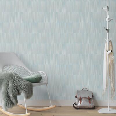 Martinique Distressed Stripes Wallpaper 10398-35 Sage Linear Vinyl Erismann