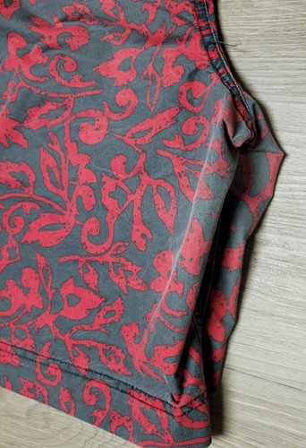 Converse All Star Board Shorts Pull-On Front Tie Red Gray Floral Size 34 - Picture 8 of 10