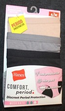 New ladies HANES 3 pack period underwear cotton stretch briefs Size 6
