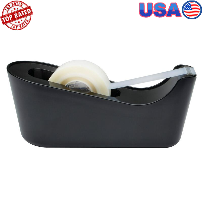 Desktop Tape Dispenser Home Office School One-Handed Refillable Non-Skid Base US-image