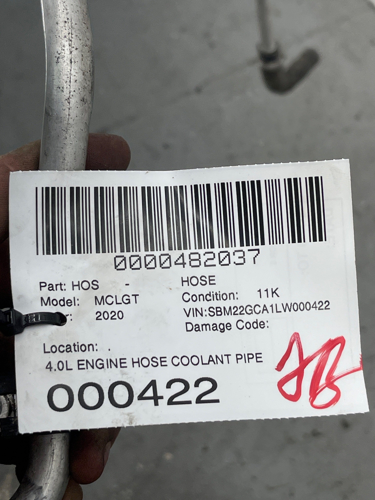 2020-2023 MCLAREN GT 4.0L ENGINE HOSE COOLANT PIPE LINE 14LA035CP OEM 2021 2022