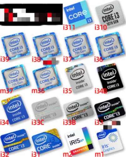 Core i3 Inside M3 10th 9th Label Sticker For Laptop PC Tablet Desktop Computer