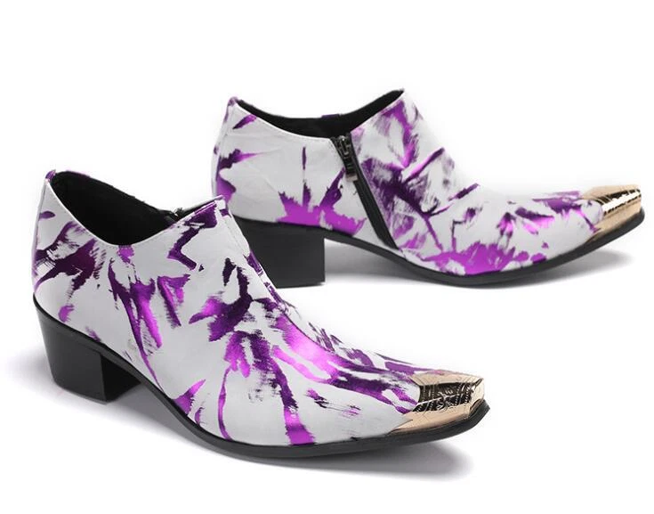 Zapatos de vestir de cuero para fiesta juvenil mocasines sin cordones punta puntiaguda británica de moda para hombre Foto 3 de 4