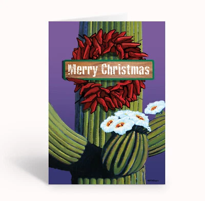STONEHOUSE COLLECTION Saguaro Cactus Merry Christmas Card - 18 Holiday Cards and 19 Envelopes-40071