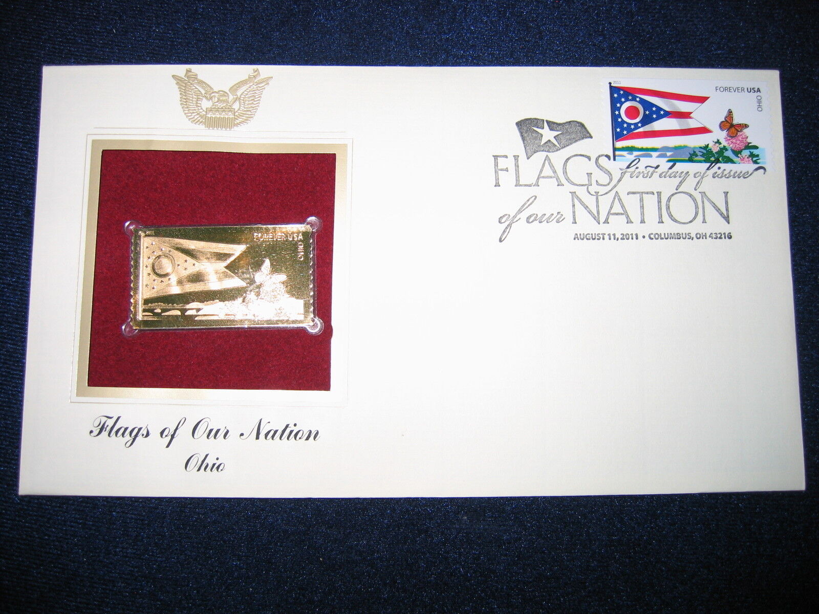 2008 Flags of our Nation Ohio Cover Gold FDC Replica 新しいスタイル 22kt Golden 激安特価品