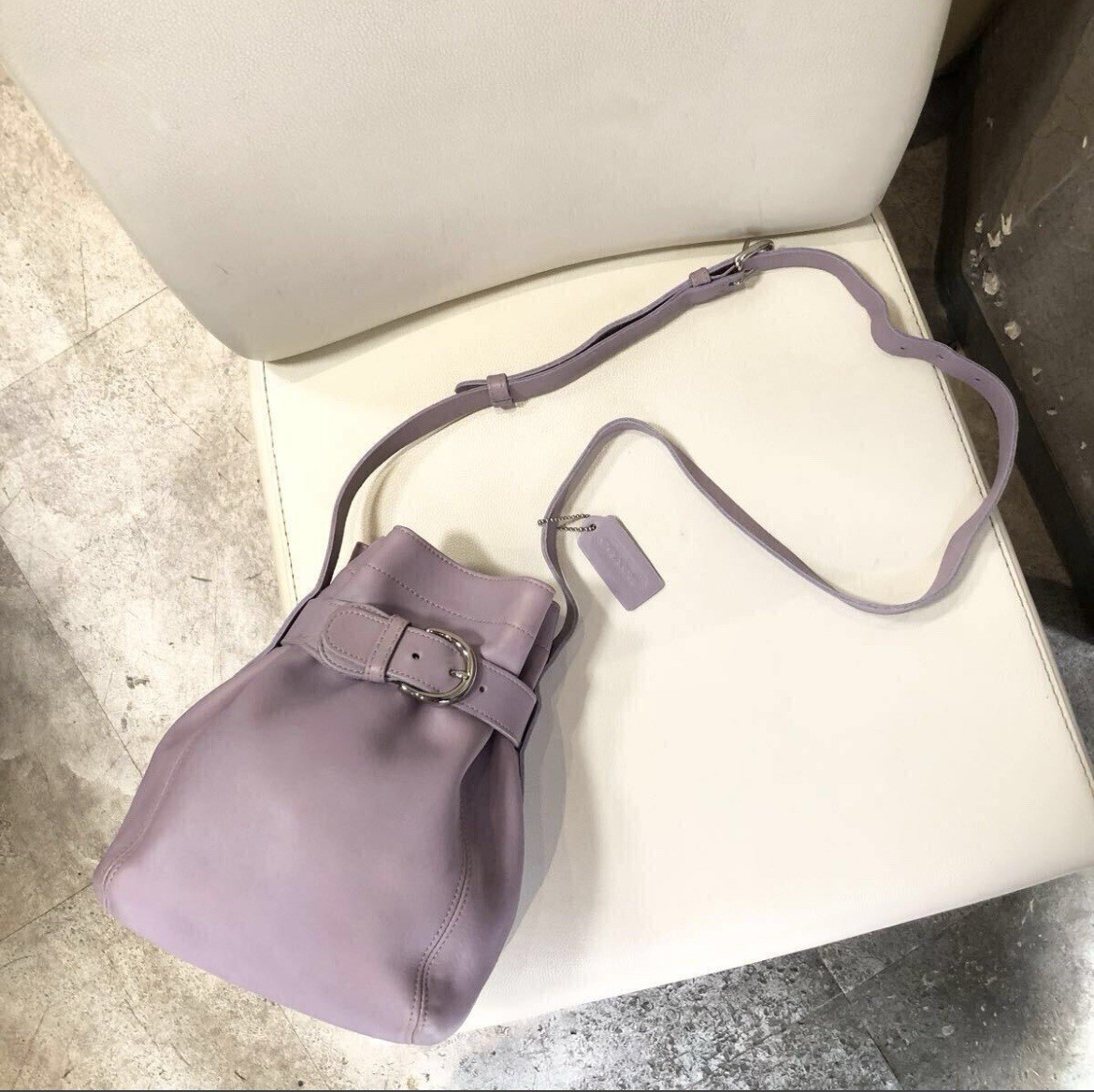 vintage coach shoulder bag leather purple 4156 drawstring bag | eBay