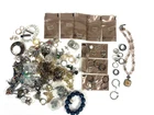 Estate Vintage Costume Jewelry Lot - Rings Earrings Bracelet - Sterling - 925