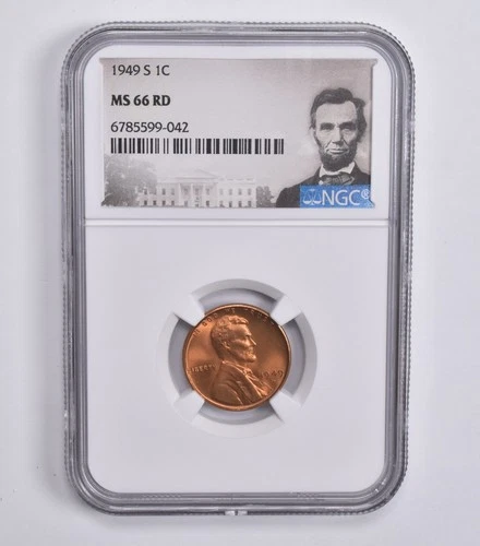MS66 RD 1949-S Lincoln Wheat Cent NGC Special Lbl *9537