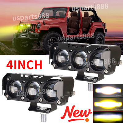 LED Headlight Bumper Projector Lens Driving Car Grille Lights Motor Spotlights