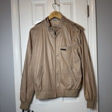 Vtg Members Only by Europe Craft Mens Size 42 Full Zip Bomber Windbreaker Tan
