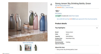 Georg Jensen Sky Water Bottle 500ml Blue BPA-Free Plastic by Aurélien Bar