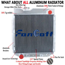 Aluminum 3 Row Radiator For 1960-1966 1964 Ford Mustang Falcon Ranchero Comet V8
