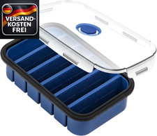 Silikon Gefrierbehälter mit Deckel für flüssige Lebensmittel 21x13 cm sechs Fäch