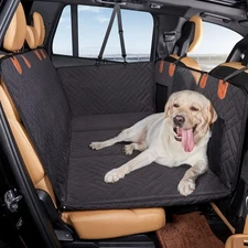 Hard Bottom Dog Car Back Seat Cover Waterproof Hammock w/Side Flap for SUV Truck