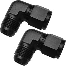 2PCS 10AN Female to 10AN Male Flare 90 Degree Elbow Swivel Union Fitting Adapter
