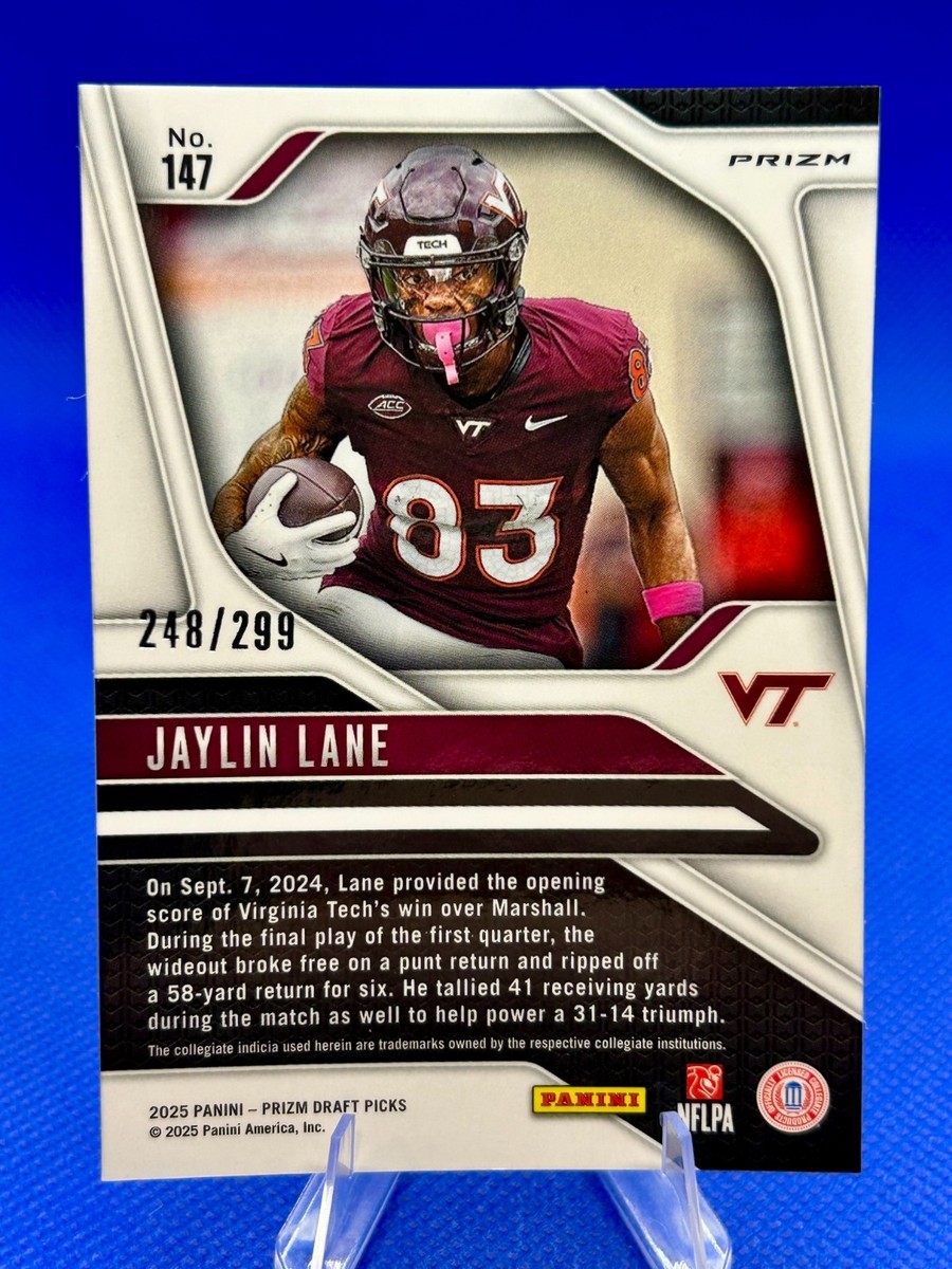 2025 Prizm Draft Picks Football Jaylin Lane #147 Blue Wave Prizm