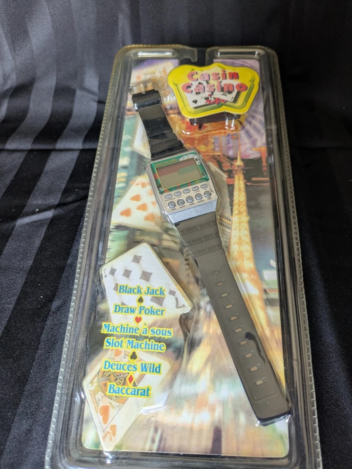 1980'S CASIN CASINO GAME WATCH LCD GAME SLOT MACHINE WATCH RARE NEW IN PACKAGE - Image 4 of 4