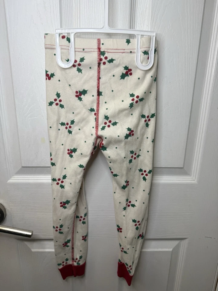 HANNA ANDERSSON Red Holly Christmas Organic Cotton Long pajamas Size 110/ Size 5 - Image 3 of 4