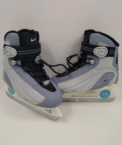 NIKE Flexposite Ice Skates Blue Ice Hockey Junior Shoe Size 2 Skate Size 1
