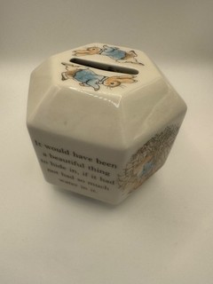 Wedgewood Peter Rabbit Money Box Hexagonal Piggy Bank Frederick Warne & Co