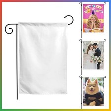 Custom Garden Flag 12x18 Inch Blank White Outdoor Yard Banner 1PC