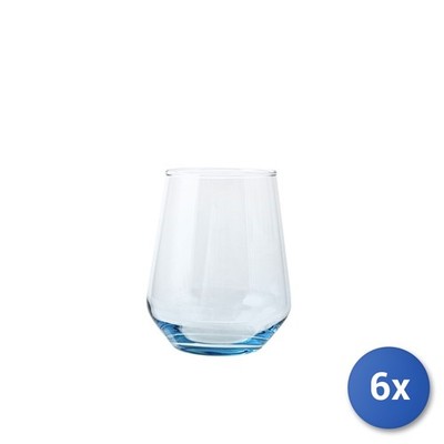 6 Pack Pasabahce Allegra Glasses, Turquoise, 42.5cl Glass Tumbler