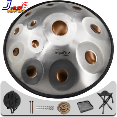 12-Notes Handpan Drum Handpan Drums for Adults 22-Inch 440Hz D Minor Kurd