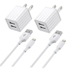 iPhone Charger, Apple MFi Certified Fast iPhone Charger 2PACK 6FT White