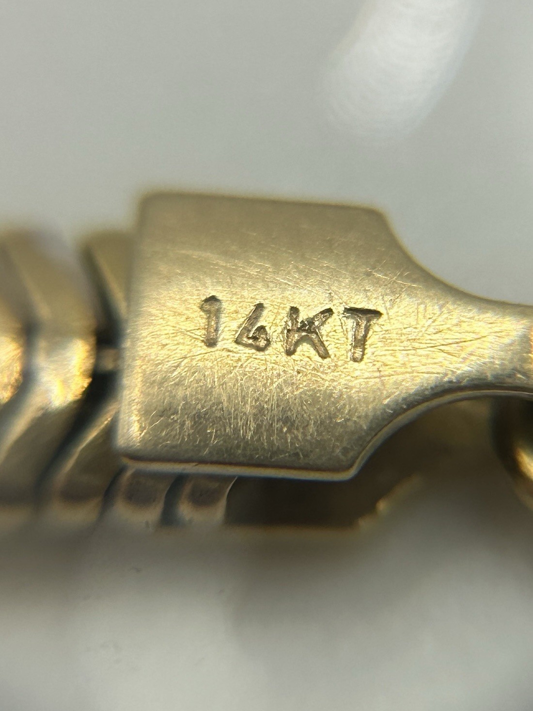 Solid 14K Yellow Gold Herringbone Link Chain Brac… - image 5