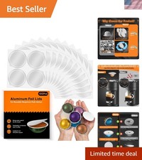 100 PCS Reusable Aluminum Foil Lids for Nespresso Vertuo - Fresh Coffee Anytime 