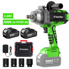 Taskstar 2000Nm 1475ft-lbs Cordless Impact Wrench 3/4" Brushless Tool 2*5000mah