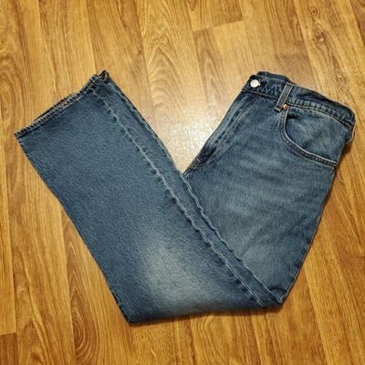 Levi's 517 Jeans Men 36x30 Blue Medium Wash Denim Bootcut Premium Big E