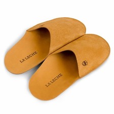 NWT Hand Made Full grain leather House slippers Men Indoor Outdoor Size 7 Brown