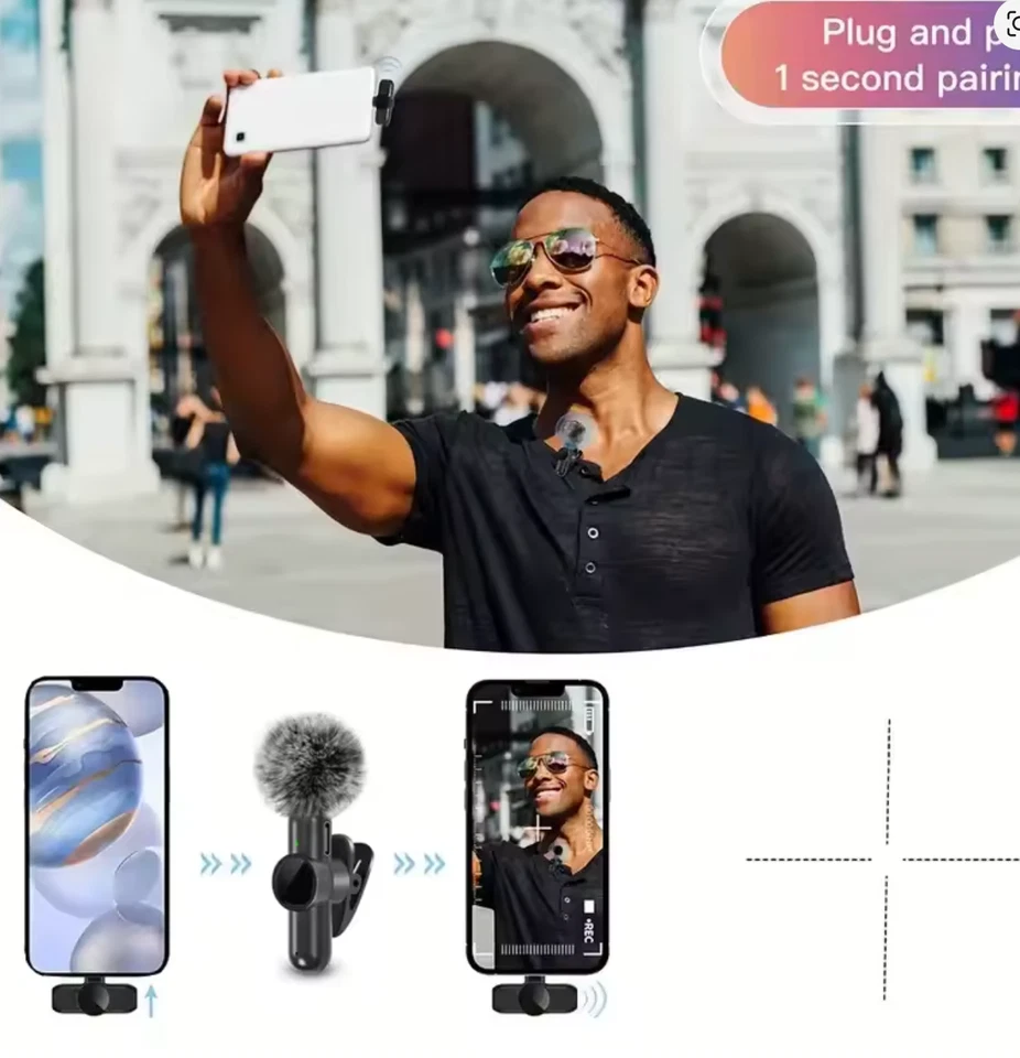 Bluetooth Wireless Lavalier Mikrofon Mini Ansteckmikrofon Handy-Live-Stream NEU - Bild 4 von 4