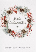 Weihnachten GlüCkwunschkarte Mit Umschlag Weihnachtskranz Frohe Weihnachten