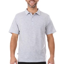 Men's Polo Shirt - 84 Merino Wool - Golf Shirt - Work Shirt - Ash Gray - Large