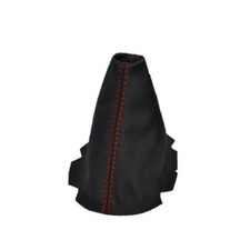 Genuine Leather Shift Boot Cover Compatible with Chevrolet Corvette Red Manual