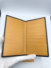 Extremely beautiful Ettinger long wallet black yellow bridle leather no coin cas