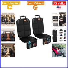 2Pack Black Car Seat Protector with Padding, Anti-Slip, Waterproof